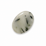 Quartz with Green Tourmaline Worry Stone - 1.5 inch