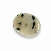 Quartz with Green Tourmaline Worry Stone - 1.5 inch