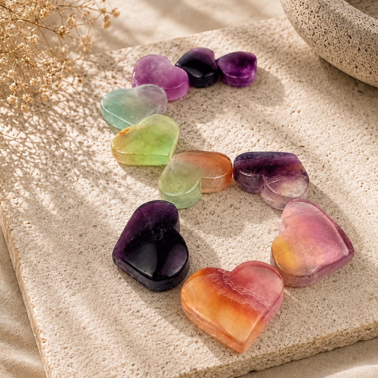 Rainbow Fluorite Heart - 1.25-1.5 inch