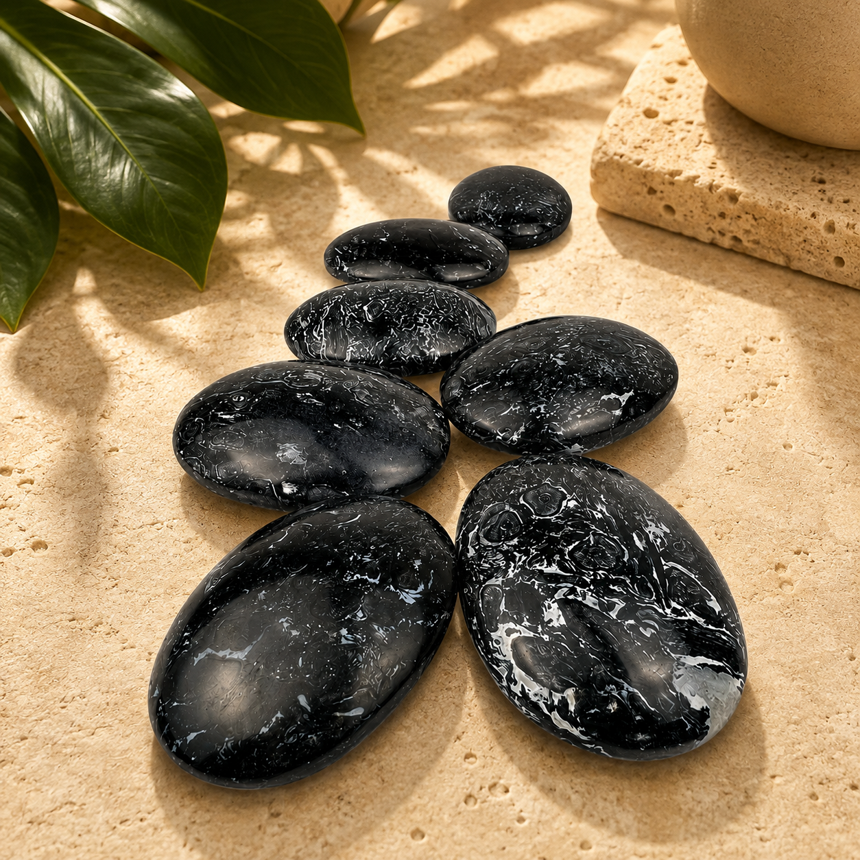 Crinoid Fossil Palm Stone - 2.75-3.0 inch