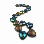 Black Rainbow Plated Crystal Quartz Heart - 1.0 inch