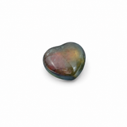 Black Rainbow Plated Crystal Quartz Heart - 1.0 inch