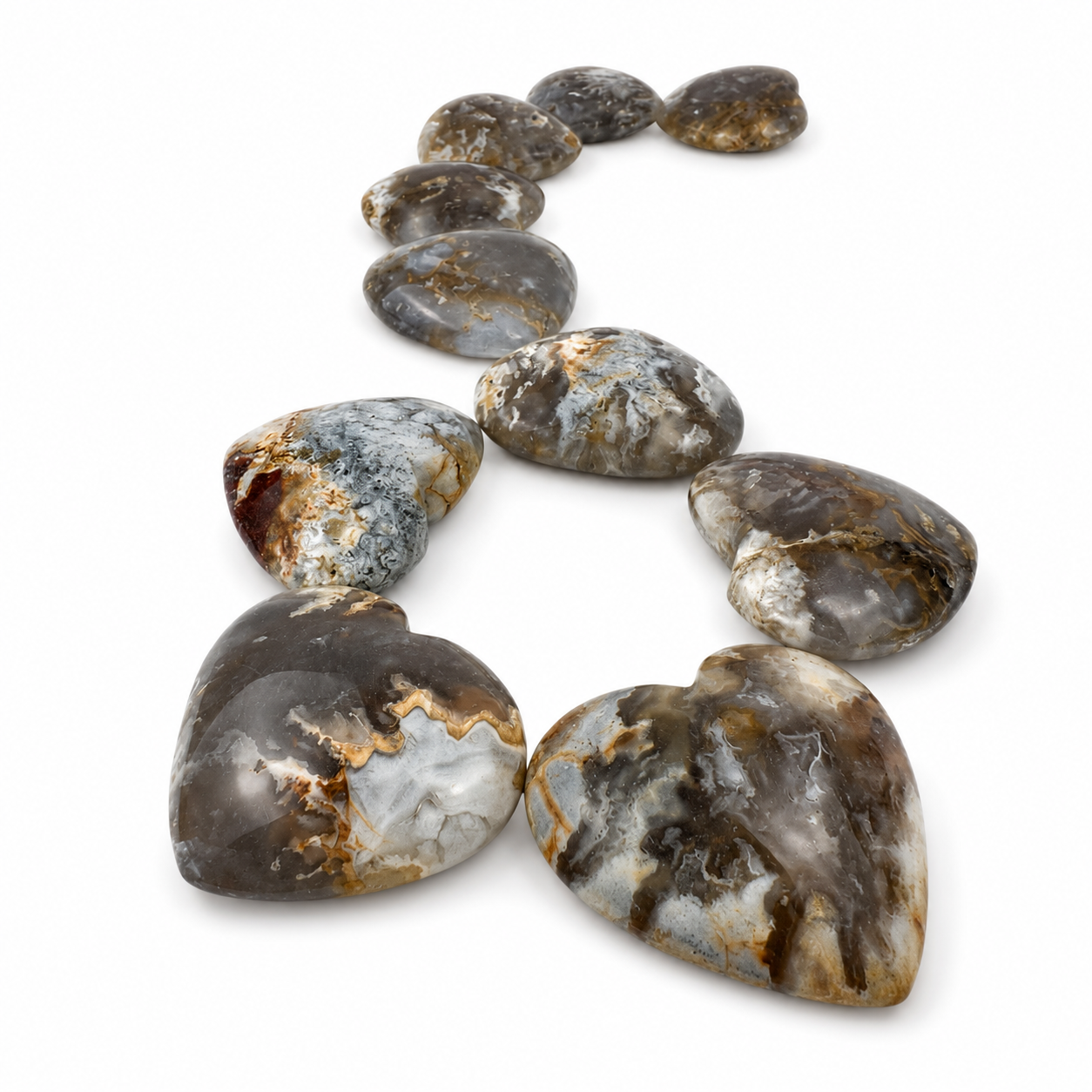 Opalized Petrified Wood Heart - 2.0 inch