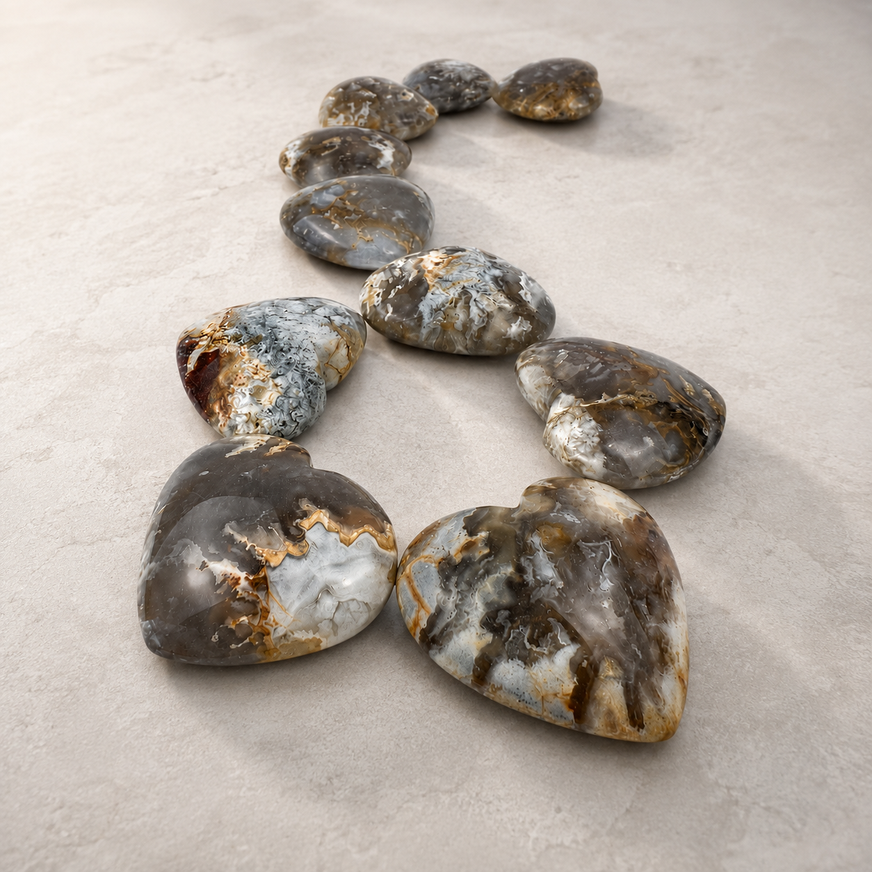 Opalized Petrified Wood Heart - 2.0 inch