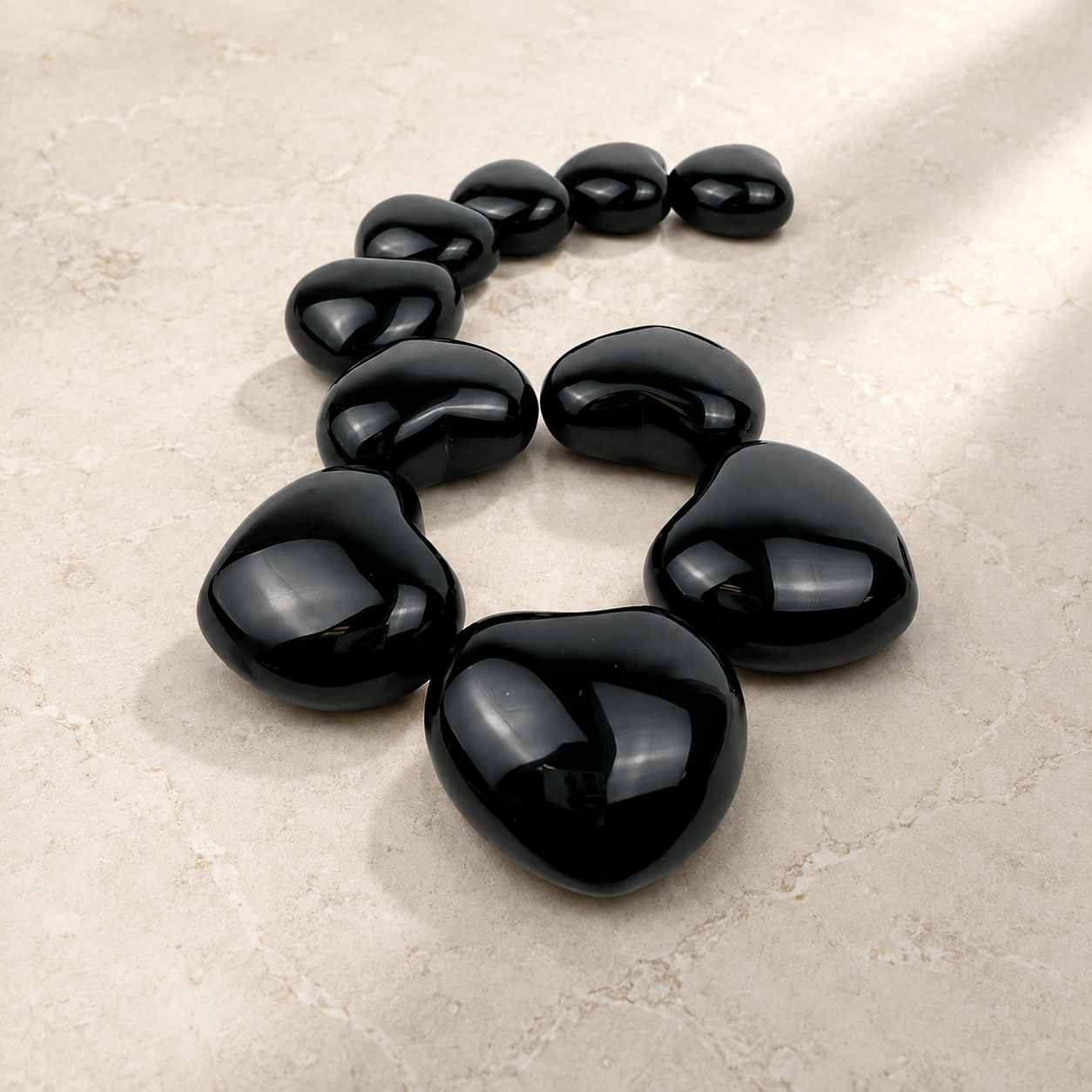 Black Obsidian Heart - 1.4-1.75 inch