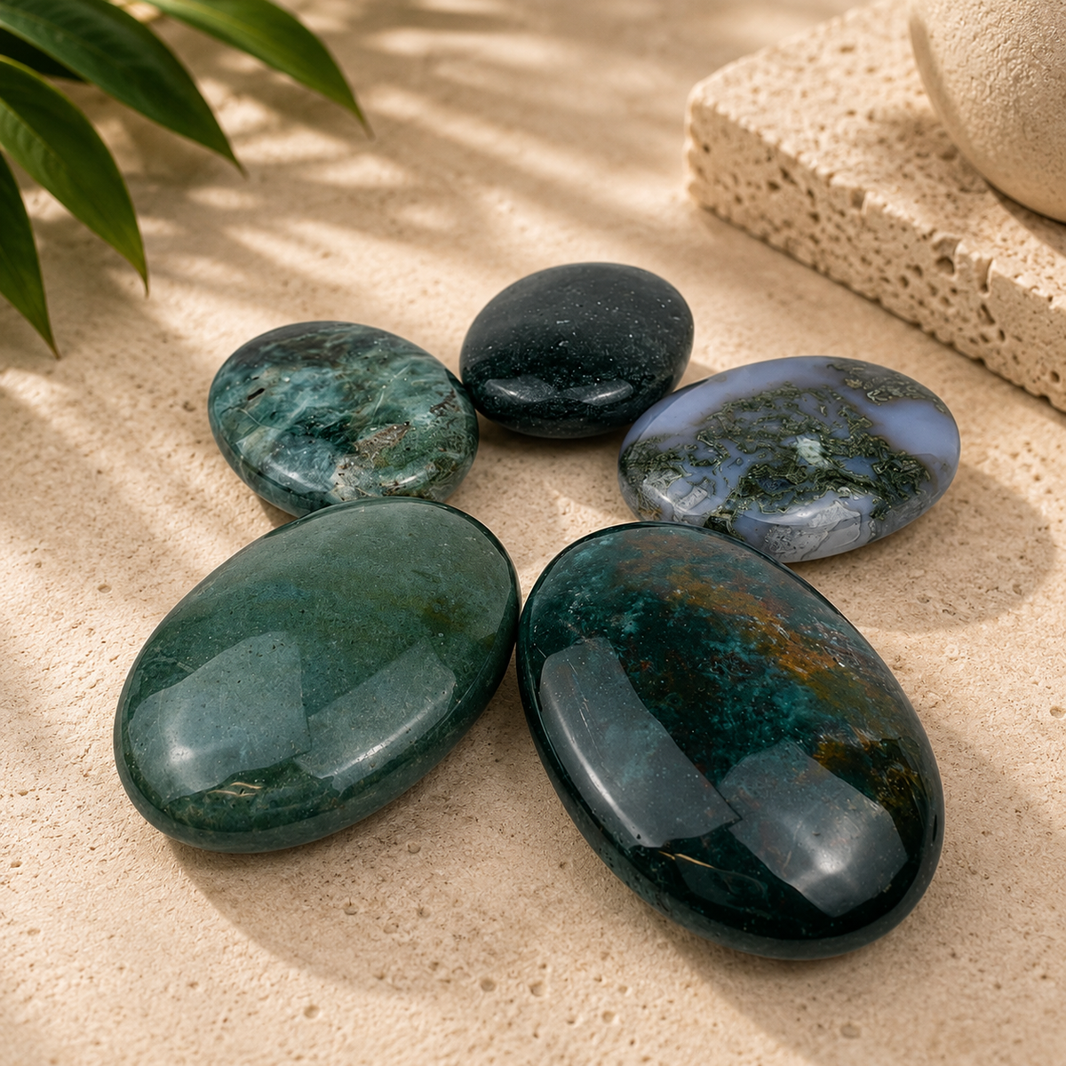 Bloodstone Palm Stone - 2.75 inch