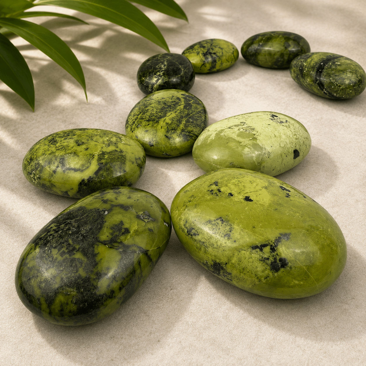 Serpentine Palm Stone - 2.5 inch