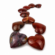 Red Petrified Wood Heart - 2.0 inch
