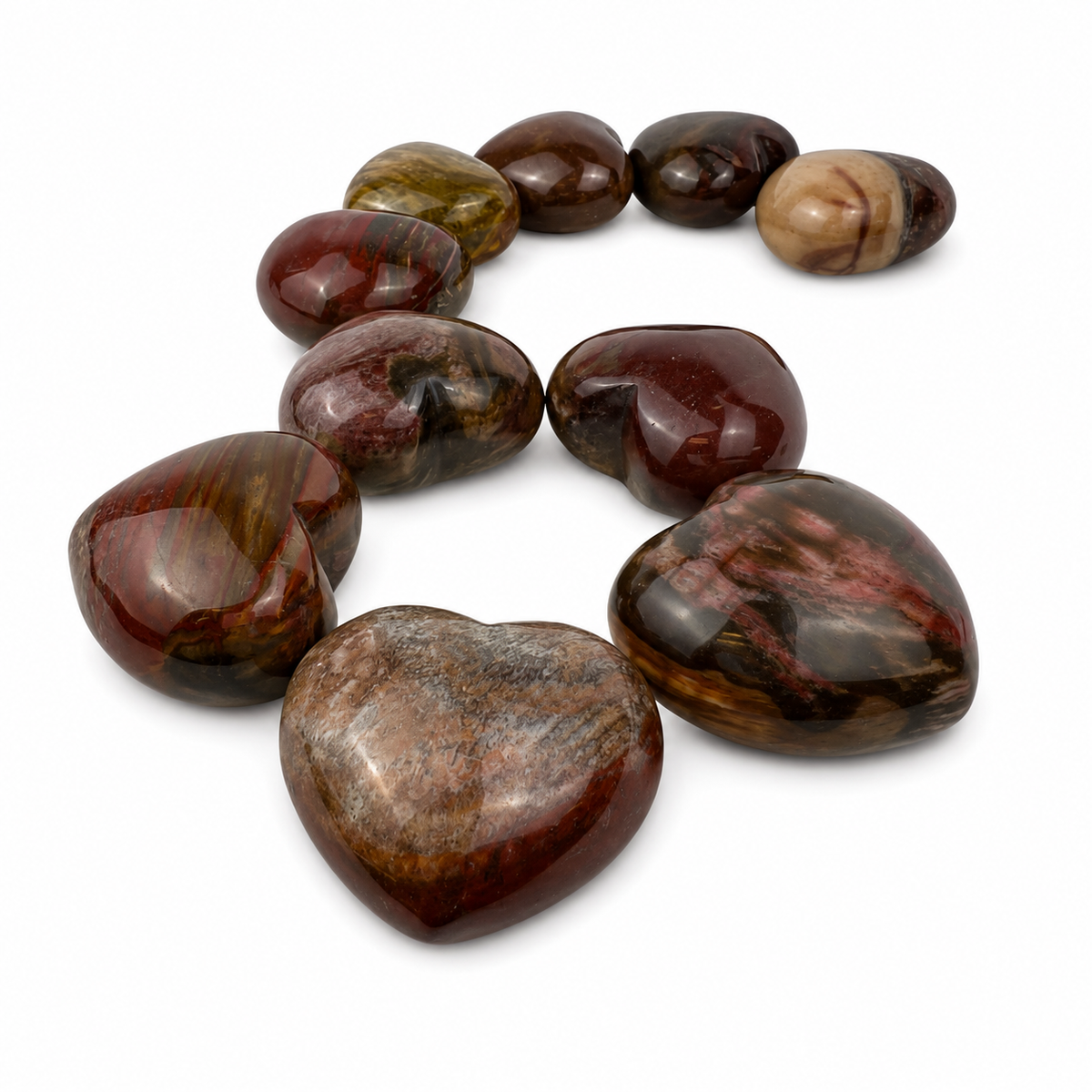 Petrified Wood Heart - 1.75 inch
