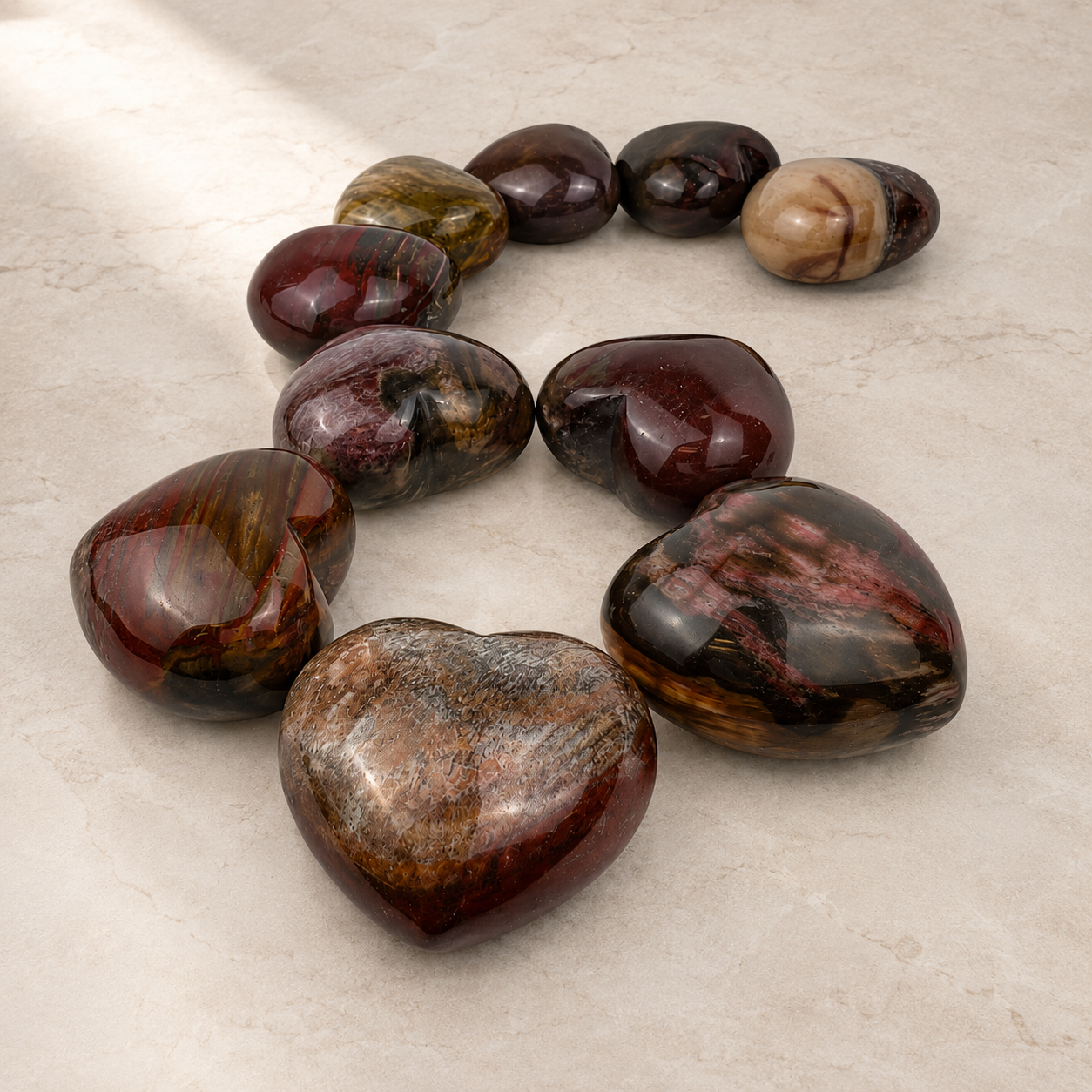 Petrified Wood Heart - 1.75 inch