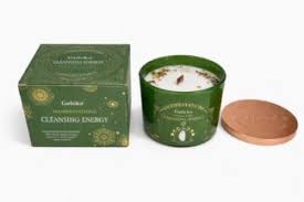 Goloka Cleansing Energy Manifestations Crystal Candle - Green