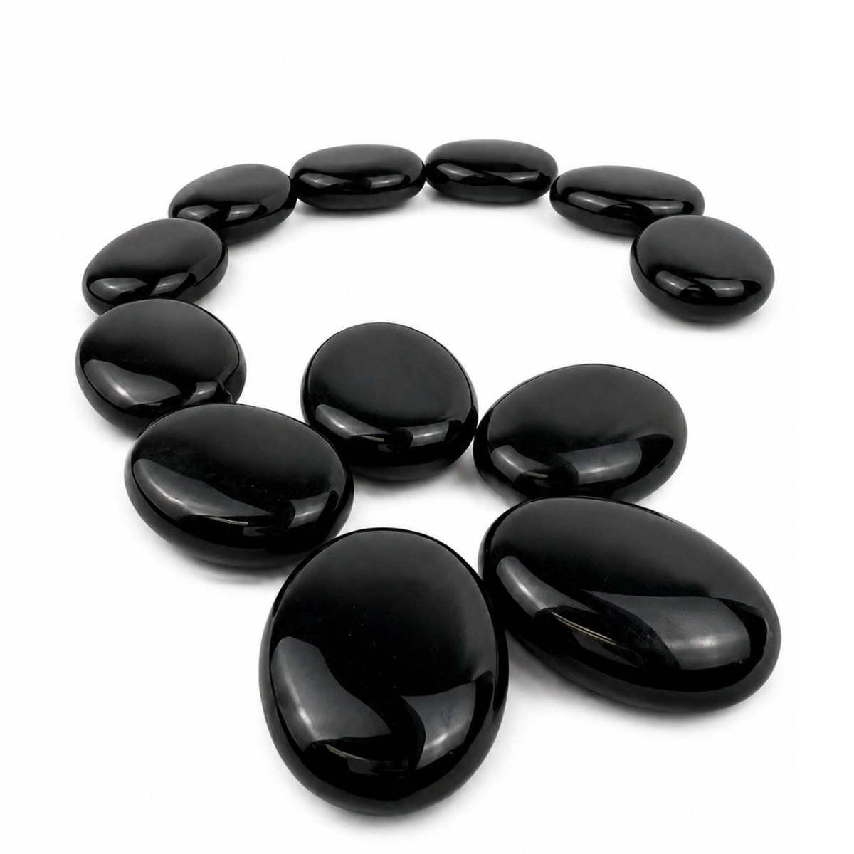 Black Obsidian Palm Stone - 1.75 inch