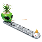 Fujima Alien Incense Burner with Faux Plant - 12.5 inch