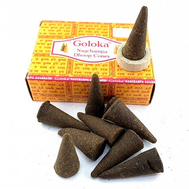 Goloka Nag Champa Dhoop Cones (10 Cones)