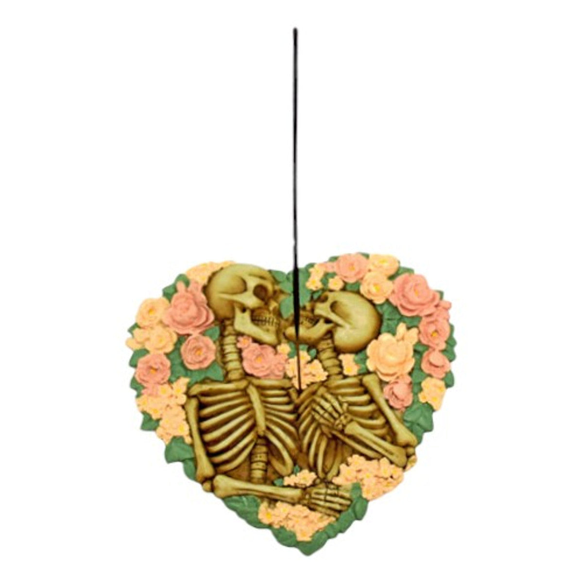 Skeleton Hearts Hand-Painted Stick and Cone Burner (5.5 in)