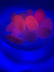 Pink Calcite UV Reactive Tumbled Stone - 20-30 mm