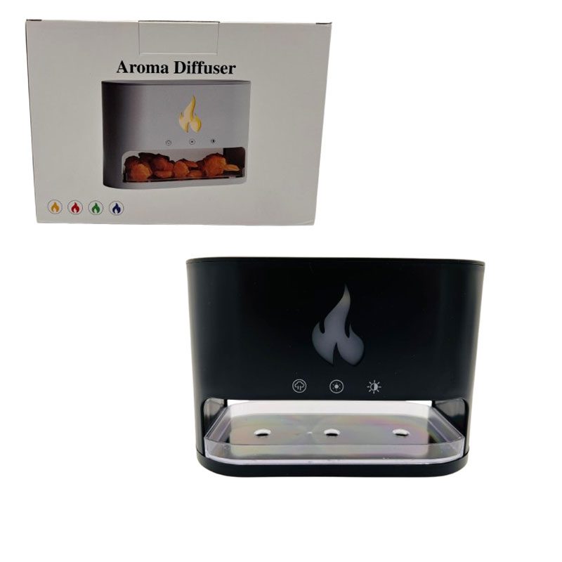 Flame Effect LED Aroma Diffuser - Black