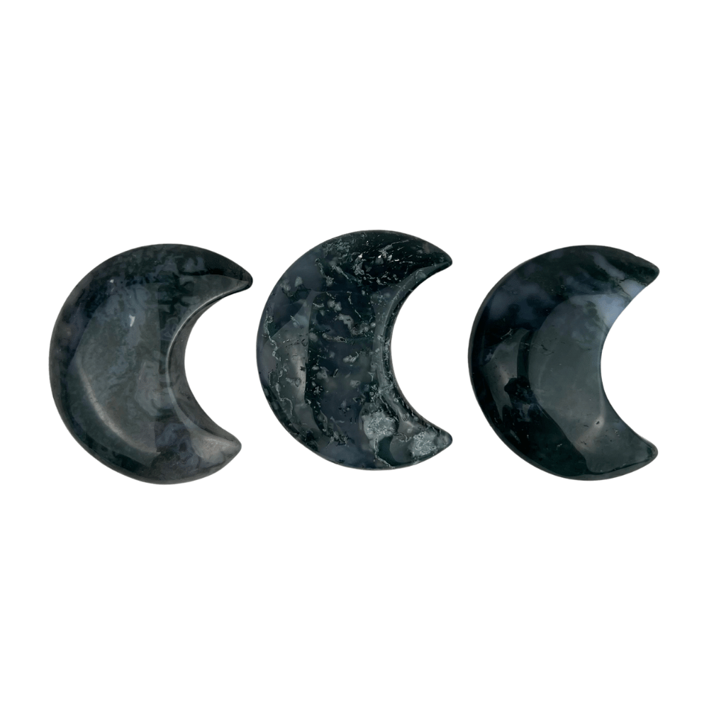 Moss Agate Moon - 2-2.25 inch