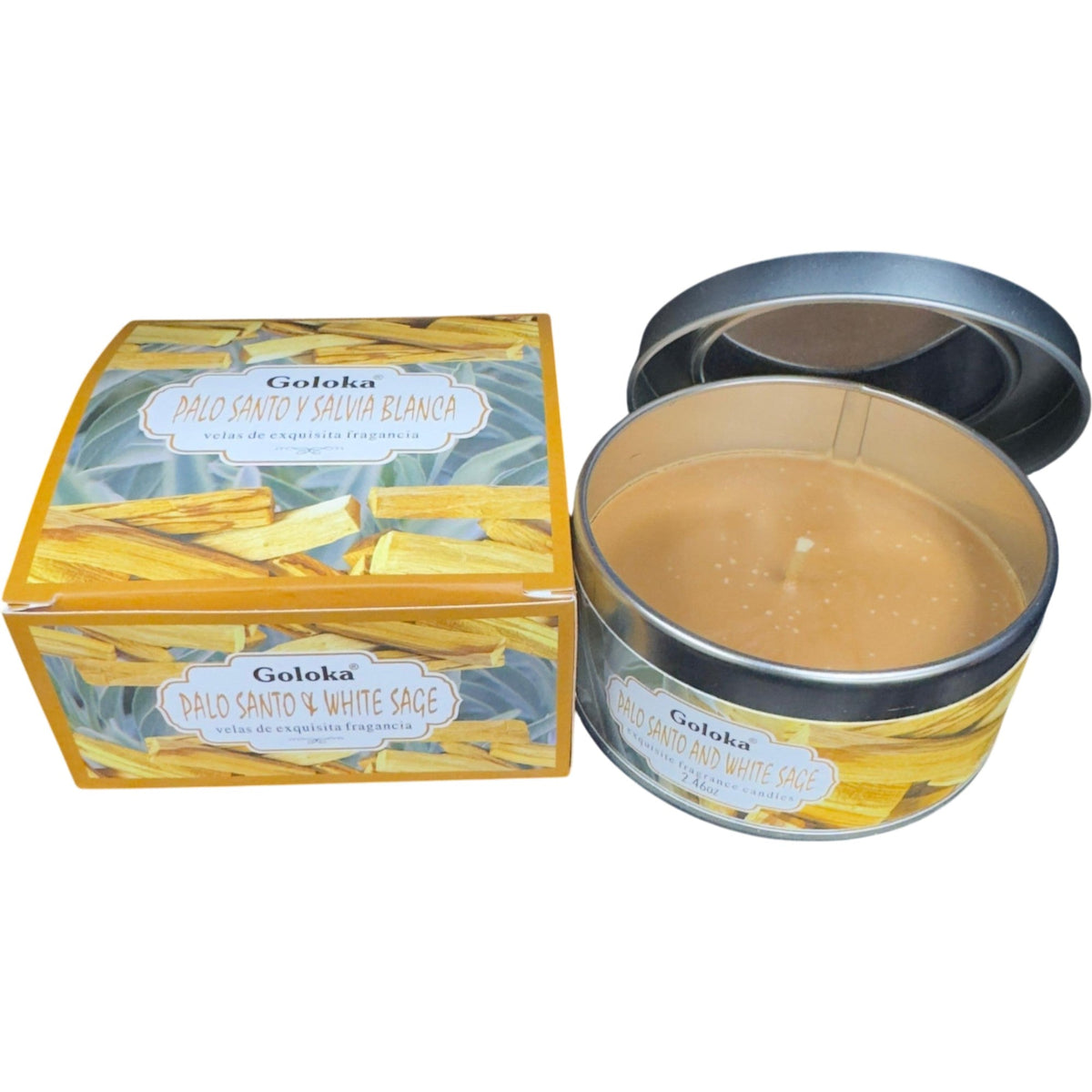 Goloka Palo Santo and White Sage Travel Tin Candle