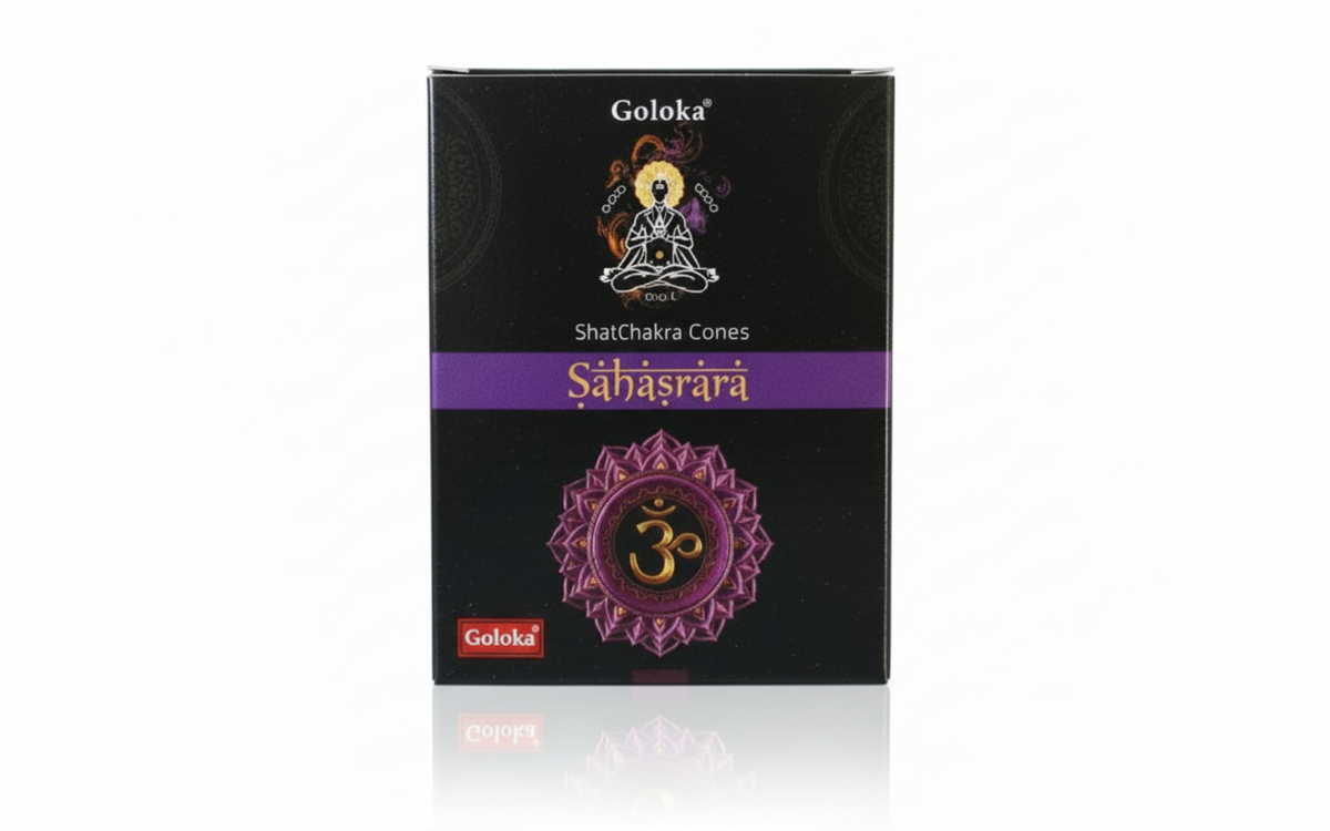 Goloka Chakra Series Sahasrara (Crown Chakra) Cone Incense (10 Cones)