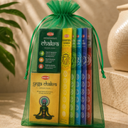 **HEM Seven Chakra Incense Gift Pouch (7 Sticks + 2 Cone Packs)**