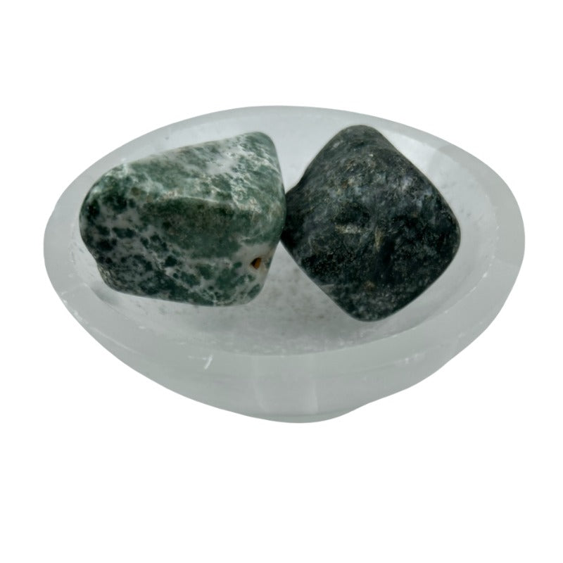 Moss Agate Tumbled Stone - 1.2-1.8 inches