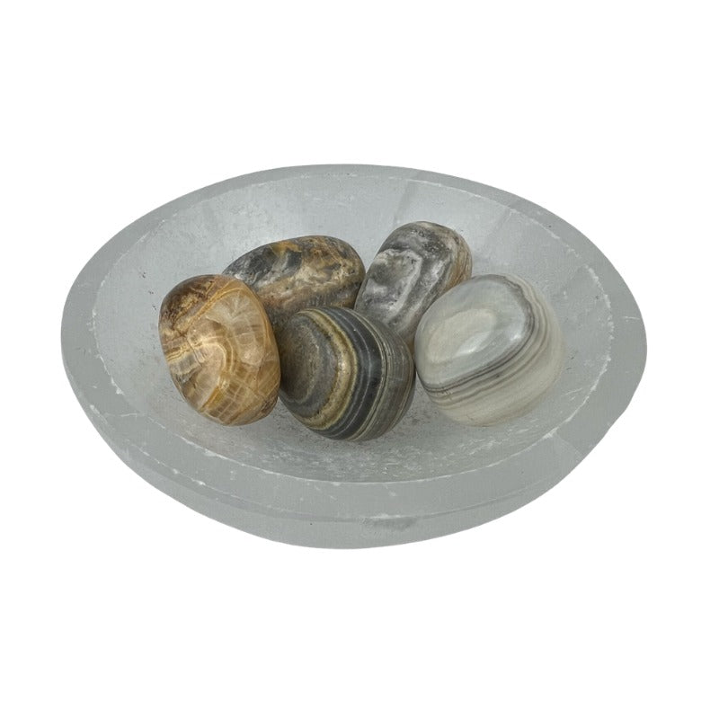 Brown Zebra Calcite Tumbled Stone - 20-35 mm