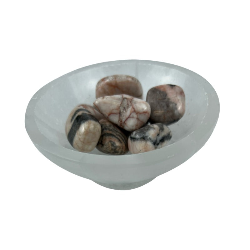Pink Zebra Jasper Tumbled Stone - 20-30 mm