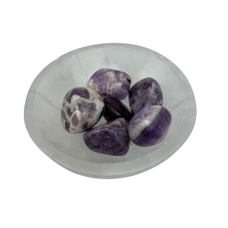 Chevron Amethyst Tumbled Stone - 20-30 mm