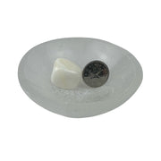 White Calcite with Stripes Tumbled Stone - 20-30 mm