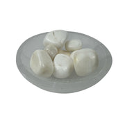White Calcite with Stripes Tumbled Stone - 20-30 mm