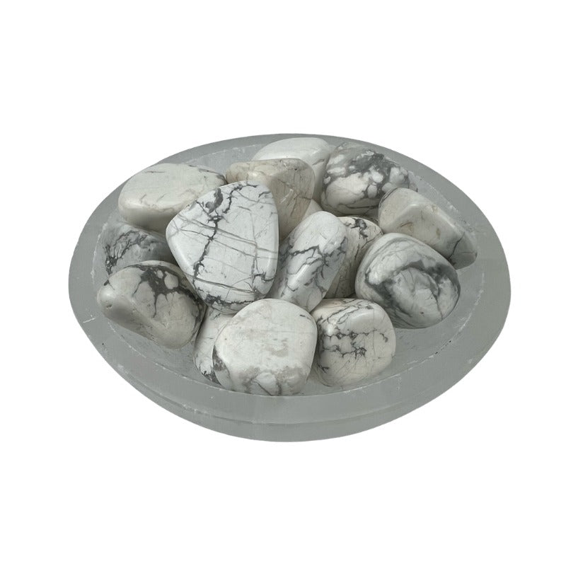 White Howlite Tumbled Stone - 15-30 mm
