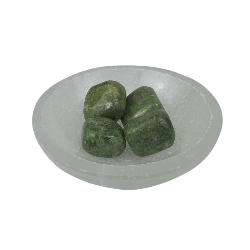Green Garnet Grossularite Tumbled Stone - 20-40 mm