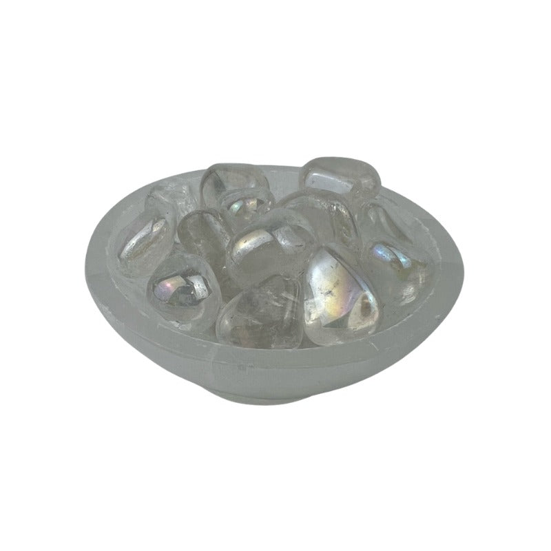 Angel Aura Plated Crystal Quartz Tumbled Stone - 15-30 mm