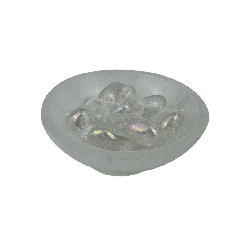 Angel Aura Plated Crystal Quartz Tumbled Stone - 15-30 mm