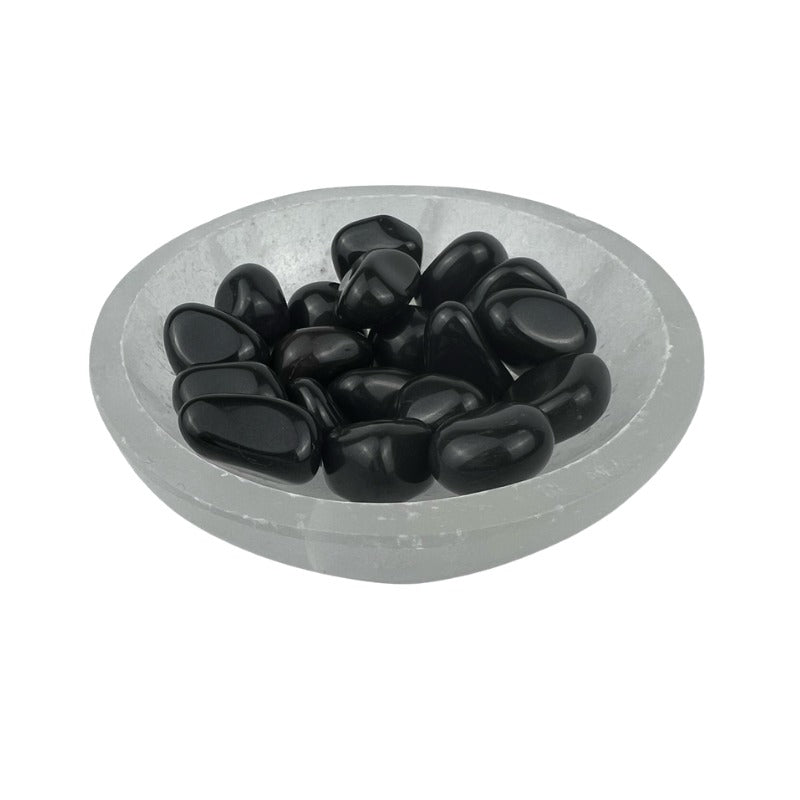 Black Agate Tumbled Stone - 20-30 mm