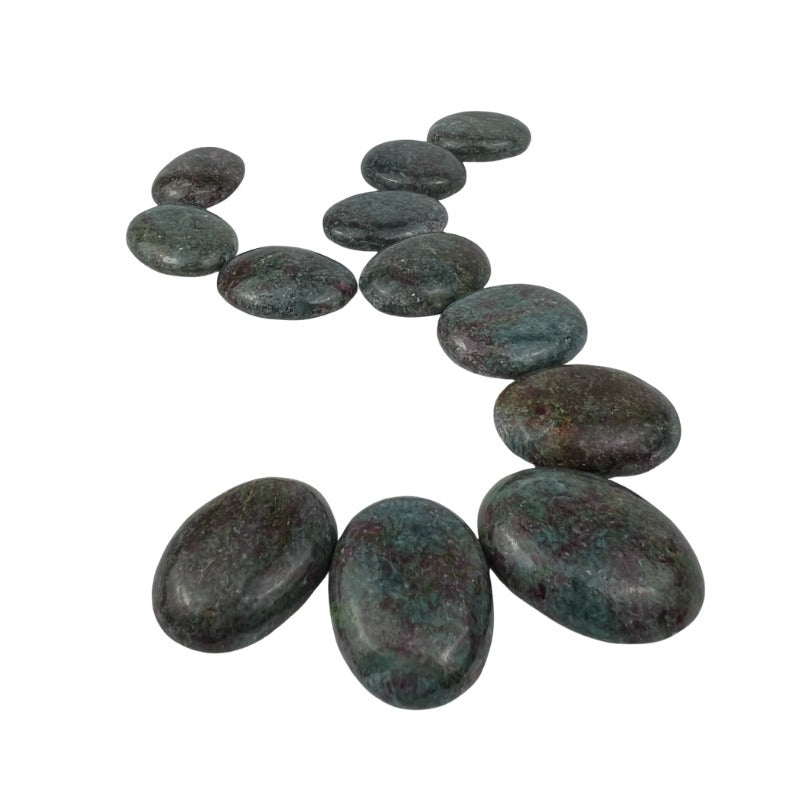 Blue Kyanite with Ruby Worry Stone - 1.5 inch