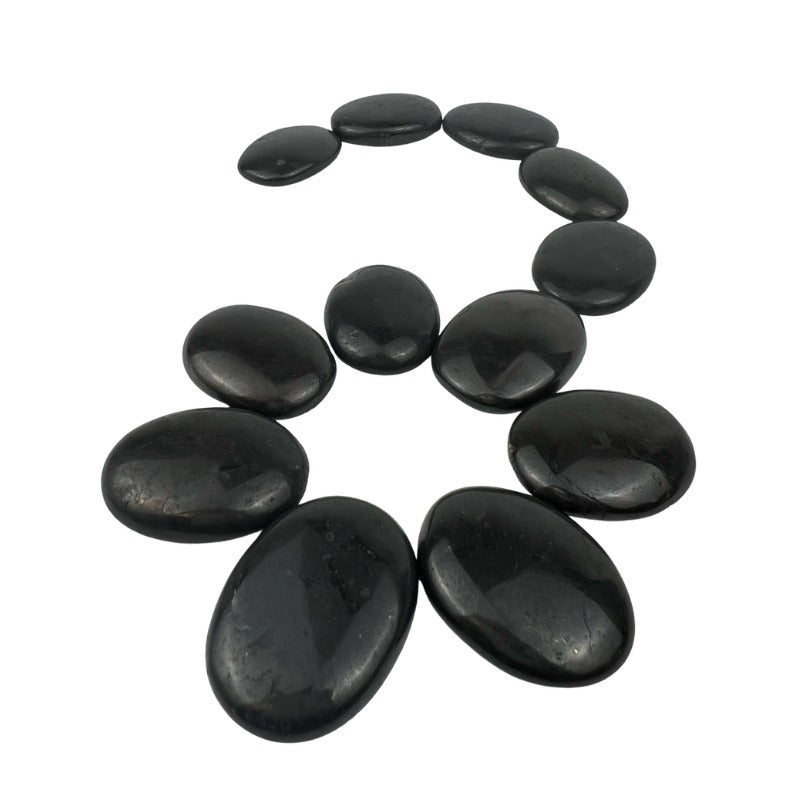 Black Tourmaline Worry Stone - 1.5 inch