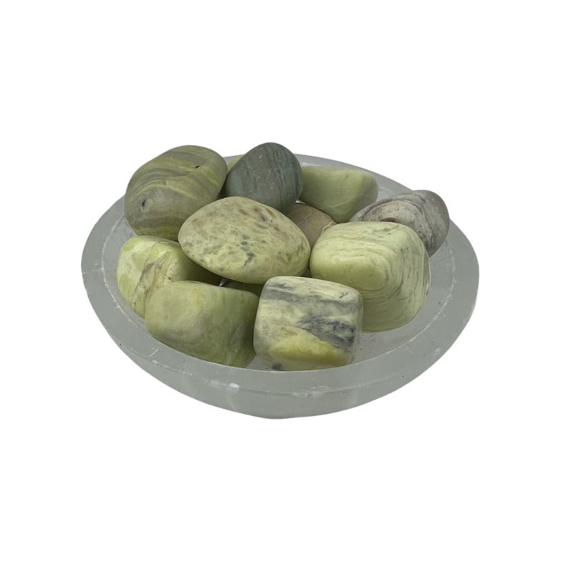 India Serpentine Tumbled Stone - 20-30 mm
