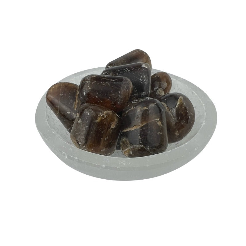 Calcite with Tourmaline Tumbled Stone - 20-30 mm