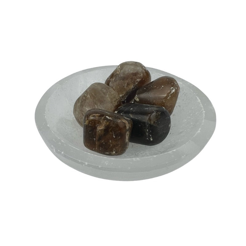 Calcite with Tourmaline Tumbled Stone - 20-30 mm