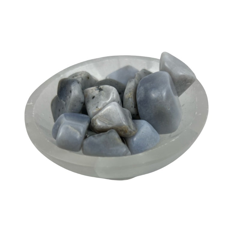 Blue Chalcedony Tumbled Stone - 20-35 mm