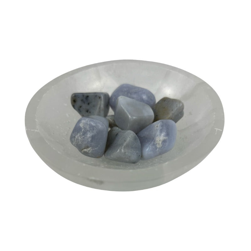 Blue Chalcedony Tumbled Stone - 20-35 mm