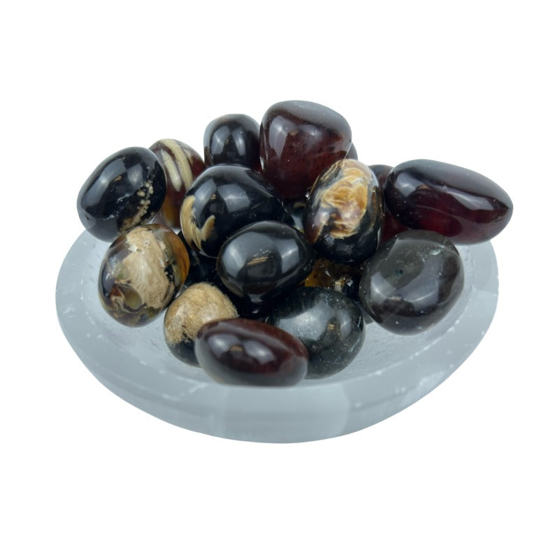 Zebra Amber Tumbled Stone - 20-45 mm