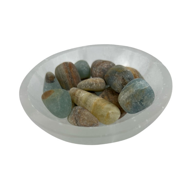 Blue Onyx Matte Tumbled Stone - 15-30 mm