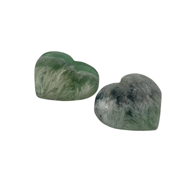 Feather Fluorite Heart - 2-2.25 inch