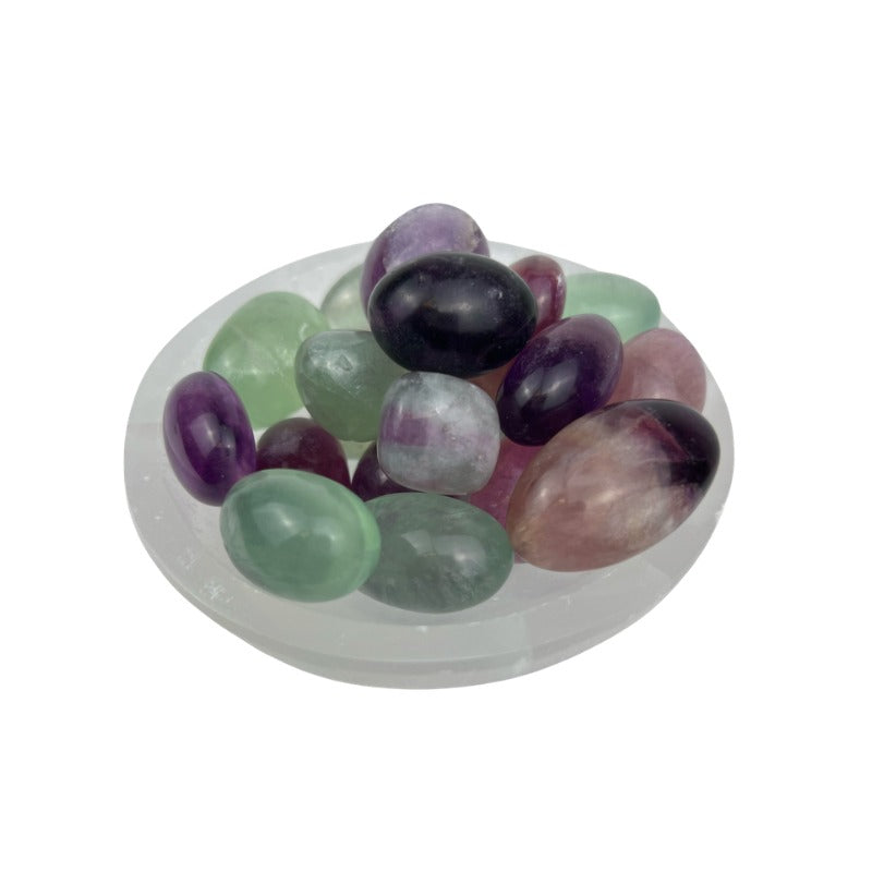 Multicolour Fluorite Tumbled Stone - 15-35 mm