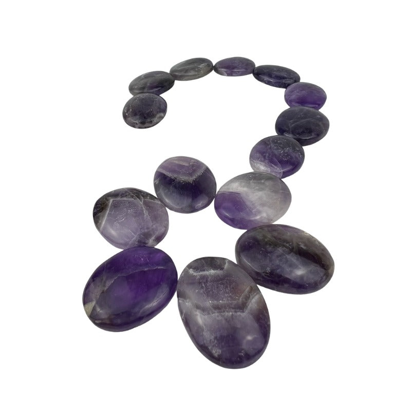 Chevron Amethyst Worry Stone - 1.5 inch