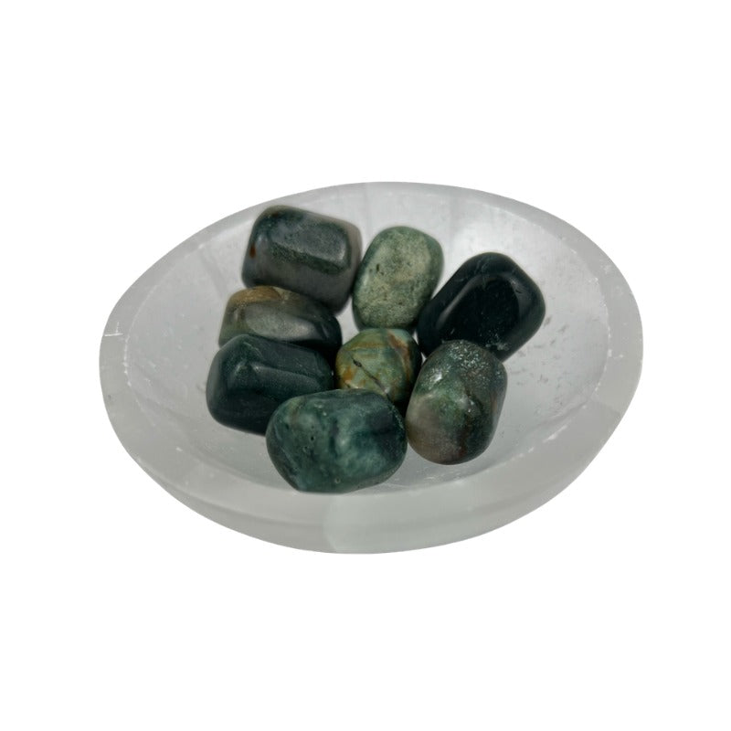 Green Fossil Tumbled Stone - 20-30 mm