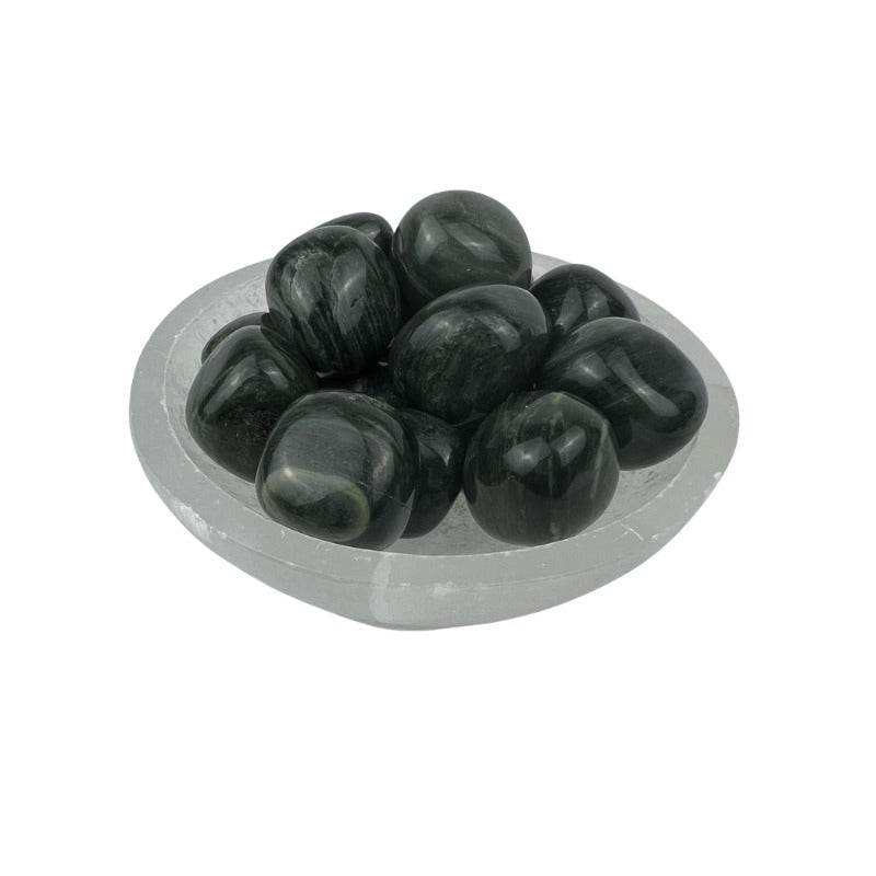 Green Hair Jasper Tumbled Stone - 20-30 mm